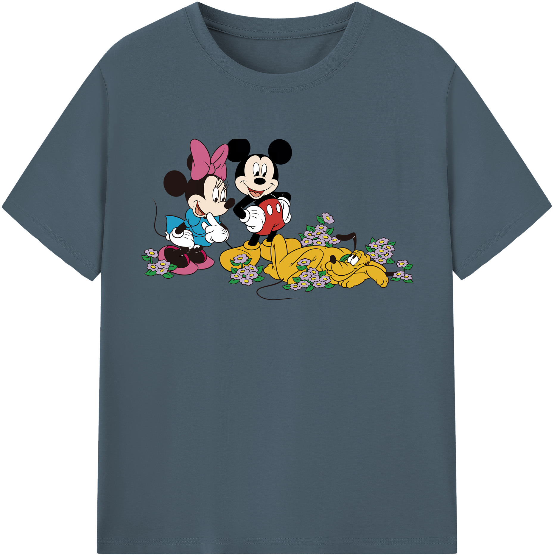 （画像用） ミッキーマウス Mickey Mouse 綿100％半袖Tシャツ（フロントプリント）